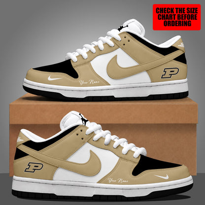 [FAN FAVORITE] NEW CUSTOMIZED NCAA MAM20 PUB PURDUE BOILERMAKERS STRAPPY DUNK LOW SHOES