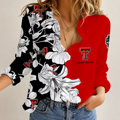[FAN FAVORITE] NEW CUSTOMIZED NCAA CWS20 TRR TEXAS TECH RED RAIDERS WOMEN CASUAL SHIRT