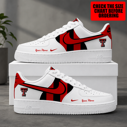 [FAN FAVORITE] NEW CUSTOMIZED NCAA CWS20 TRR TEXAS TECH RED RAIDERS AF1 SHOES