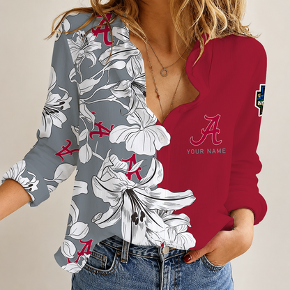 [FAN FAVORITE] NEW CUSTOMIZED NCAA CWS21 ABC ALABAMA CRIMSON TIDE WOMEN CASUAL SHIRT