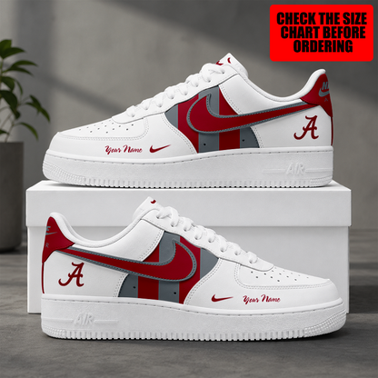 [FAN FAVORITE] NEW CUSTOMIZED NCAA CWS21 ABC ALABAMA CRIMSON TIDE AF1 SHOES