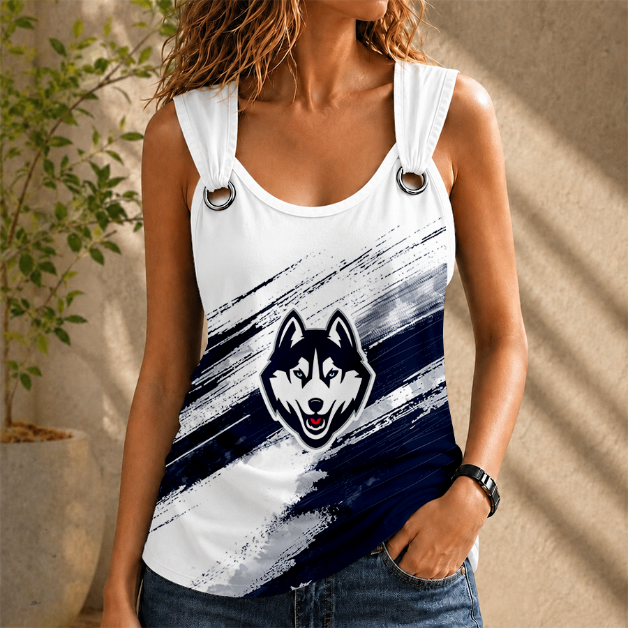 [FAN FAVORITE] NEW CUSTOMIZED NCAA MAM21 UCH UCONN HUSKIES O-RING SHOULDER TANK TOP
