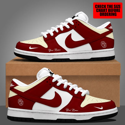 [FAN FAVORITE] NEW CUSTOMIZED NCAA CWS22 OUS OKLAHOMA SOONERS DUNK LOW SHOES