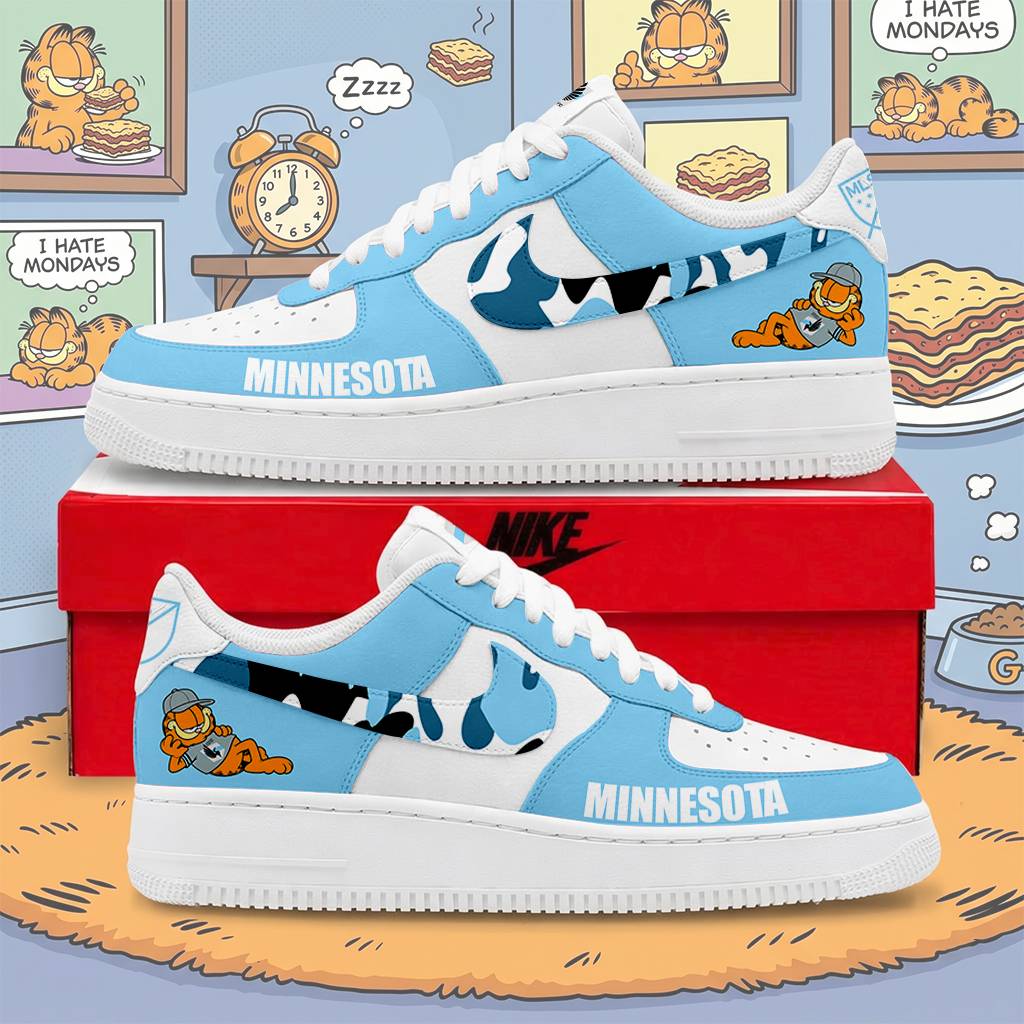 FINAL SALE - NEW CUSTOMIZED MLS22 MUF MNST UNITED x GARFIELD AF1 SNEAKERS