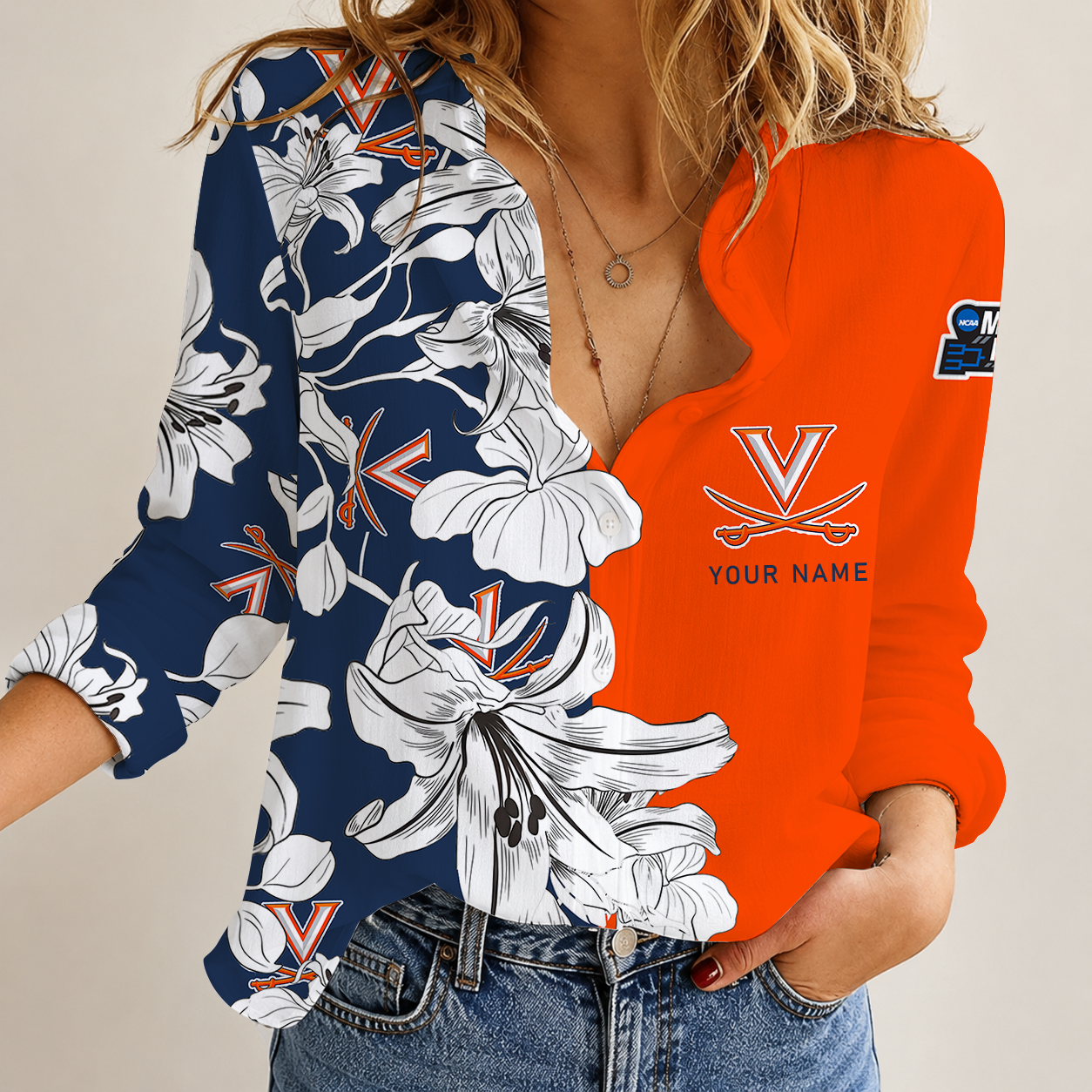 [FAN FAVORITE] NEW CUSTOMIZED NCAA MAM23 VIC VIRGINIA CAVALIERS STRAPPY WOMEN CASUAL SHIRT