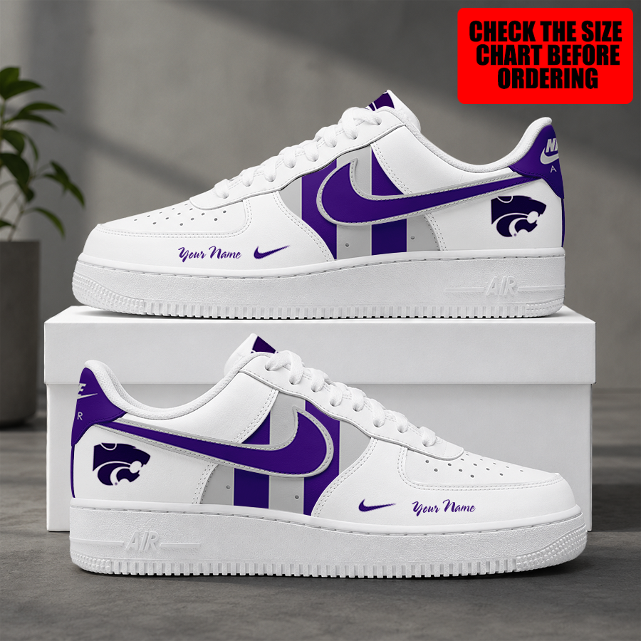 [FAN FAVORITE] NEW CUSTOMIZED NCAA FBS24 KSW KANSAS STATE WILDCATS AF1 SHOES