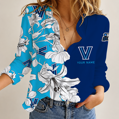 [FAN FAVORITE] NEW CUSTOMIZED NCAA MAM24 VIW VILLANOVA WILDCATS STRAPPY WOMEN CASUAL SHIRT
