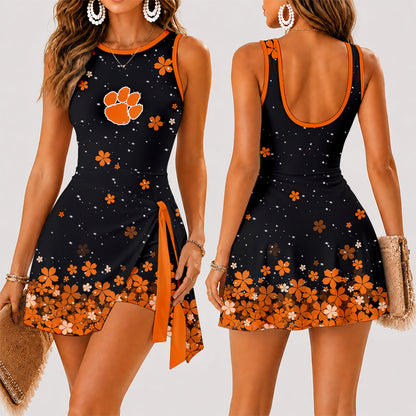 [FAN FAVORITE] NEW CUSTOMIZED NCAA CWS25 CST CLEMSON TIGERS WOMEN'S SUMMER SKORT DRESS