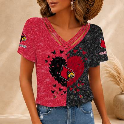[FAN FAVORITE] NEW CUSTOMIZED NCAA MAM25 ULC LOUISVILLE CARDINALS V-NECK SHIRT