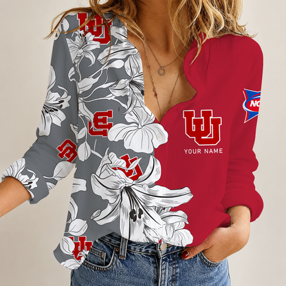[FAN FAVORITE] NEW CUSTOMIZED NCAA FBS25 UTU UTAH UTES WOMEN CASUAL SHIRT
