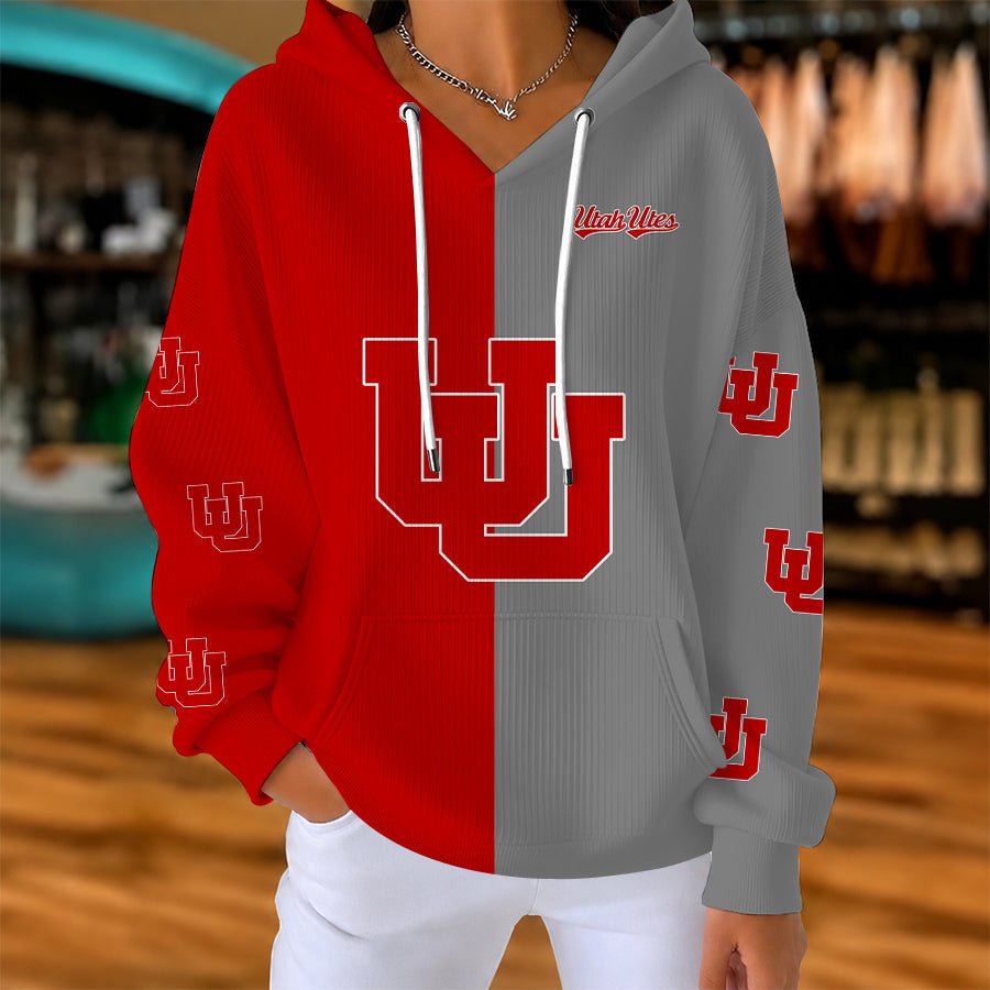[FAN FAVORITE] NEW CUSTOMIZED NCAA FBS25 UTU UTAH UTES RIBBED HOODIE & SWEATSHIRT