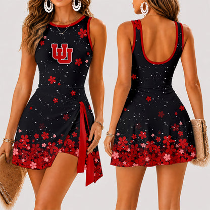 [FAN FAVORITE] NEW CUSTOMIZED NCAA FBS25 UTU UTAH UTES WOMEN'S SUMMER SKORT DRESS