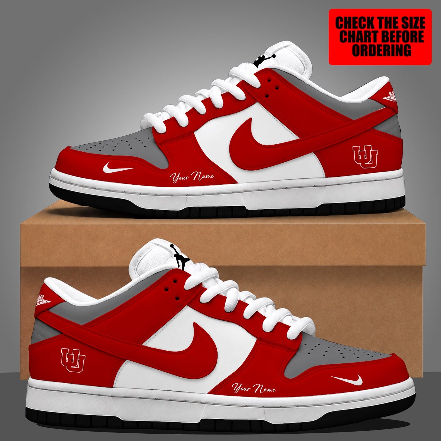 [FAN FAVORITE] NEW CUSTOMIZED NCAA FBS25 UTU UTAH UTES DUNK LOW SHOES