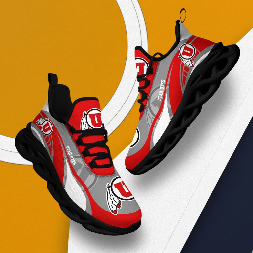 LIMITED EDITION - NEW CUSTOMIZED NCAA FBS25 UTU UTAH UTES CLUNKY SNEAKERS