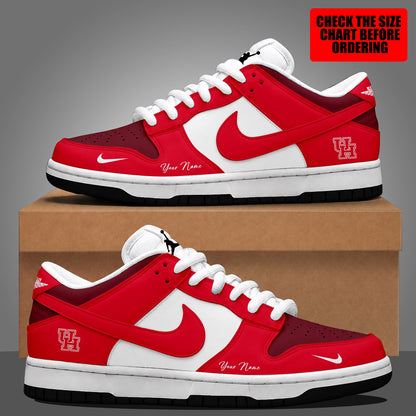 [FAN FAVORITE] NEW CUSTOMIZED NCAA MAM26 HOC HOUSTON COUGARS STRAPPY DUNK LOW SHOES