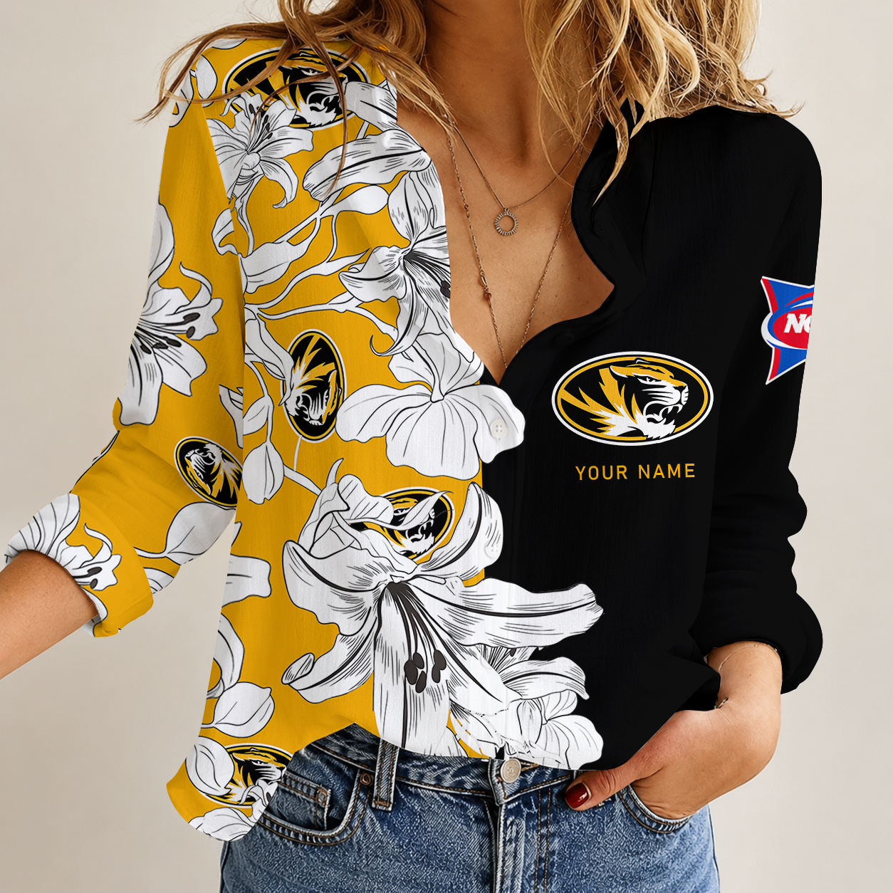 [FAN FAVORITE] NEW CUSTOMIZED NCAA FBS26 MST MISSOURI TIGERS WOMEN CASUAL SHIRT
