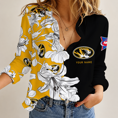 [FAN FAVORITE] NEW CUSTOMIZED NCAA FBS26 MST MISSOURI TIGERS WOMEN CASUAL SHIRT