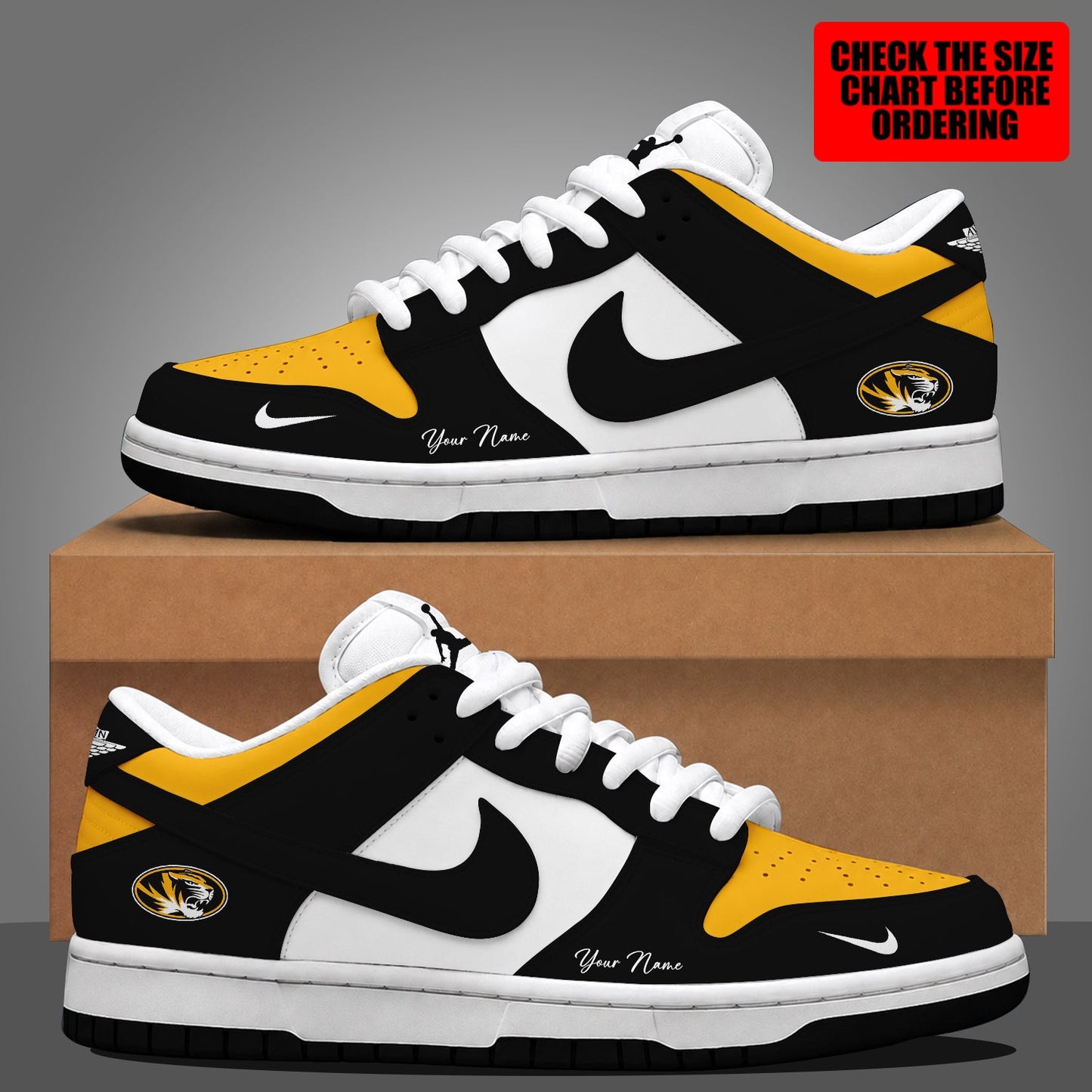 [FAN FAVORITE] NEW CUSTOMIZED NCAA FBS26 MST MISSOURI TIGERS DUNK LOW SHOES