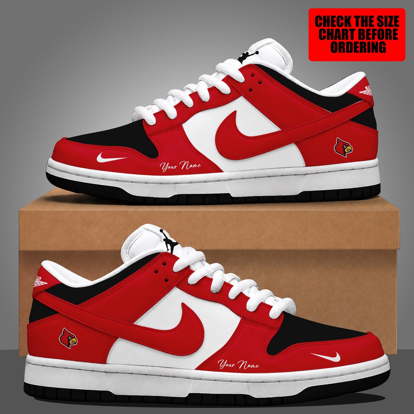 [FAN FAVORITE] NEW CUSTOMIZED NCAA CWS26 ULC LOUISVILLE CARDINALS DUNK LOW SHOES