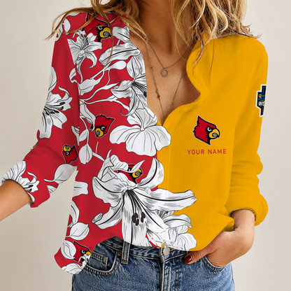 [FAN FAVORITE] NEW CUSTOMIZED NCAA CWS26 ULC LOUISVILLE CARDINALS WOMEN CASUAL SHIRT