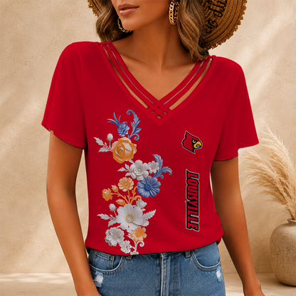 [FAN FAVORITE] NEW CUSTOMIZED NCAA CWS26 ULC LOUISVILLE CARDINALS V-NECK SHIRT