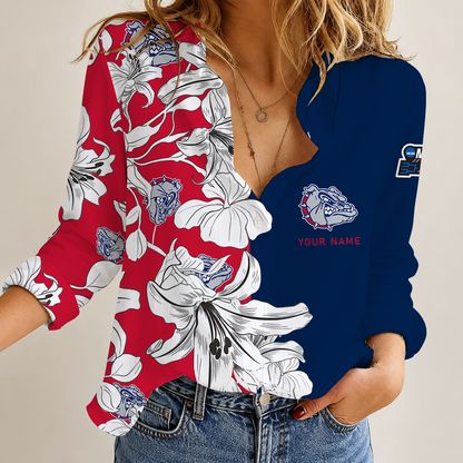 [FAN FAVORITE] NEW CUSTOMIZED NCAA MAM27 GOB GONZAGA BULLDOGS STRAPPY WOMEN CASUAL SHIRT