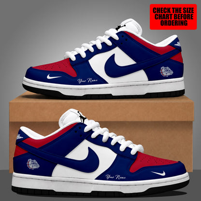 [FAN FAVORITE] NEW CUSTOMIZED NCAA MAM27 GOB GONZAGA BULLDOGS STRAPPY DUNK LOW SHOES