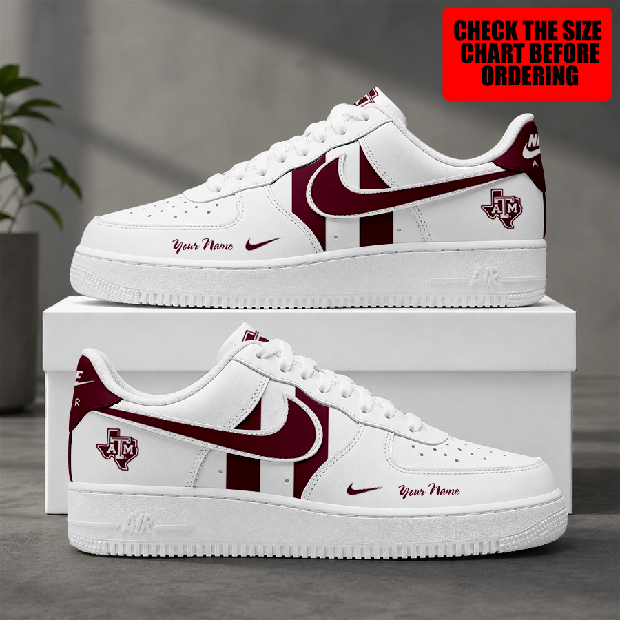 [FAN FAVORITE] NEW CUSTOMIZED NCAA CWS27 TAA TEXAS A&M AGGIES AF1 SHOES