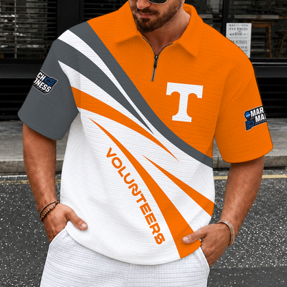 [FAN FAVORITE] NEW CUSTOMIZED NCAA MAM28 TNV TENNESSEE VOLUNTEERS QUARTER-ZIP POLO SHIRT