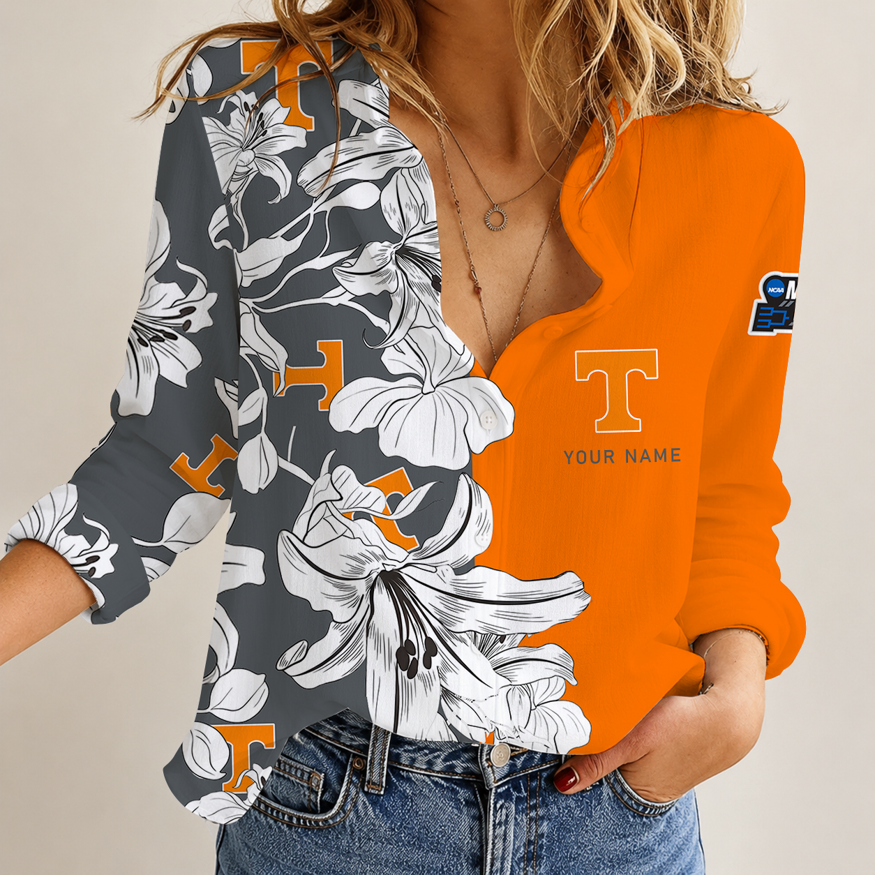 [FAN FAVORITE] NEW CUSTOMIZED NCAA MAM28 TNV TENNESSEE VOLUNTEERS STRAPPY WOMEN CASUAL SHIRT
