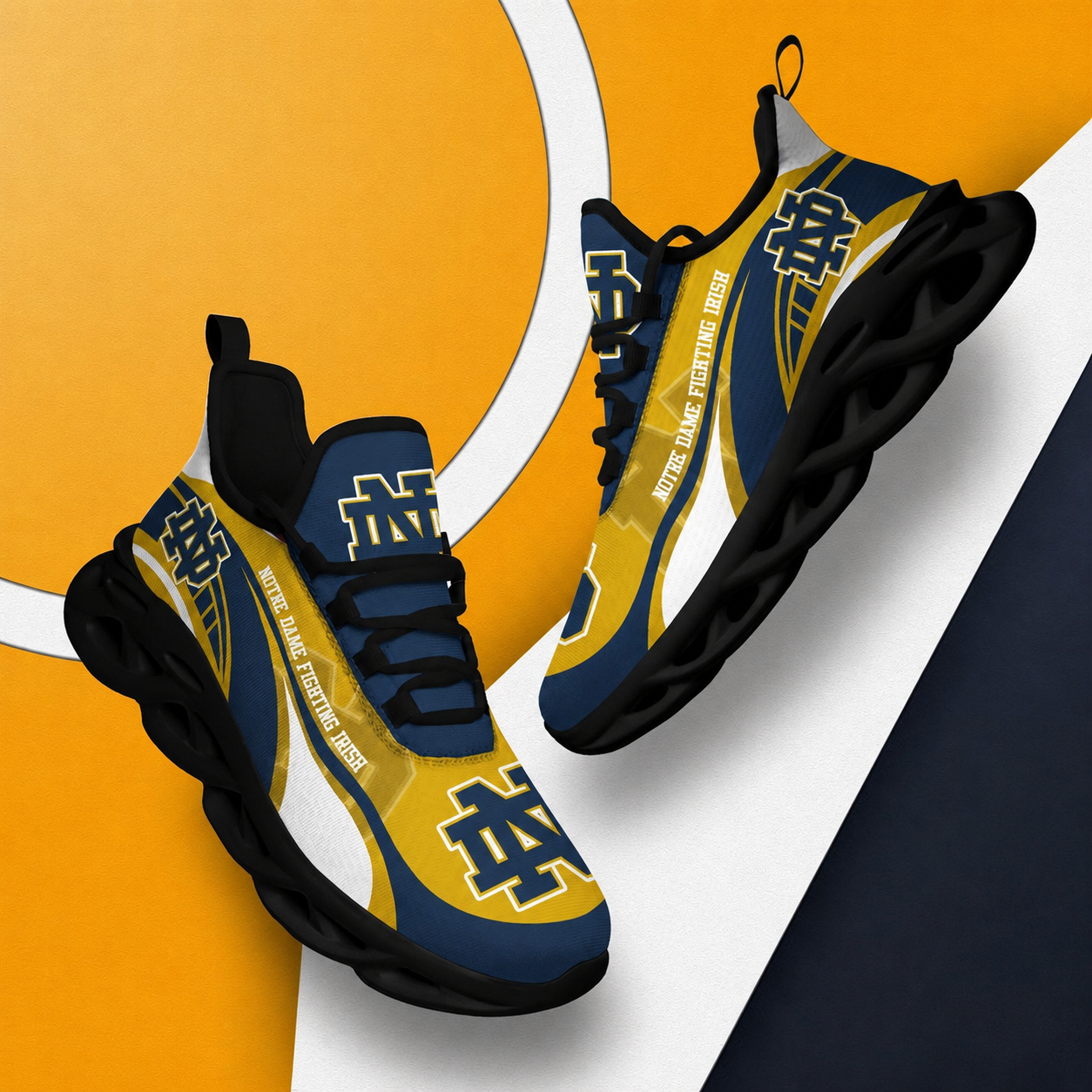 LIMITED EDITION - NEW CUSTOMIZED NCAA FBS28 NFI NOTRE DAME FIGHTING IRISH CLUNKY SNEAKERS