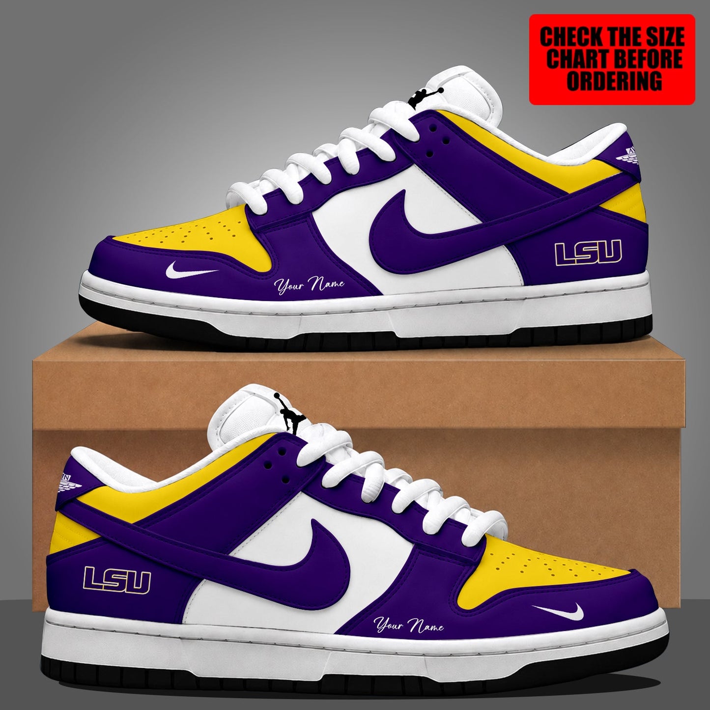[FAN FAVORITE] NEW CUSTOMIZED NCAA FBS29 LST LSU TIGERS DUNK LOW SHOES