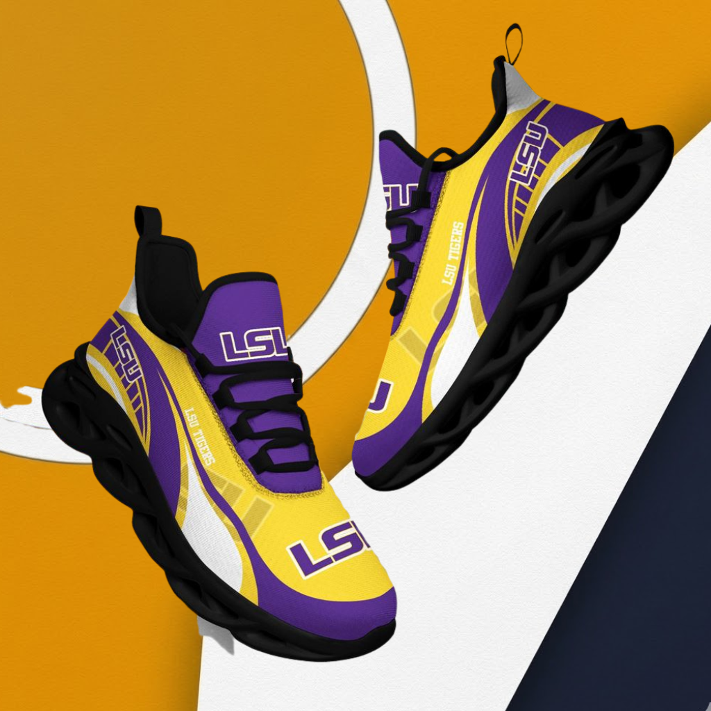 LIMITED EDITION - NEW CUSTOMIZED NCAA FBS29 LST LSU TIGERS CLUNKY SNEAKERS