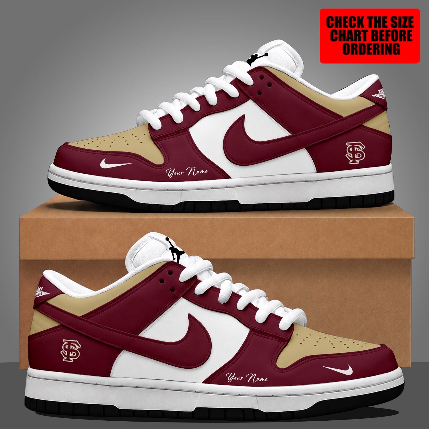 [FAN FAVORITE] NEW CUSTOMIZED NCAA CWS30 FLS FLORIDA STATE SEMINOLES DUNK LOW SHOES