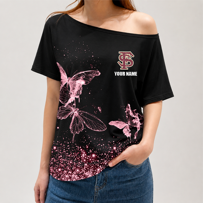 [FAN FAVORITE] NEW CUSTOMIZED NCAA CWS30 FLS FLORIDA STATE SEMINOLES OFF-SHOULDER SHIRT