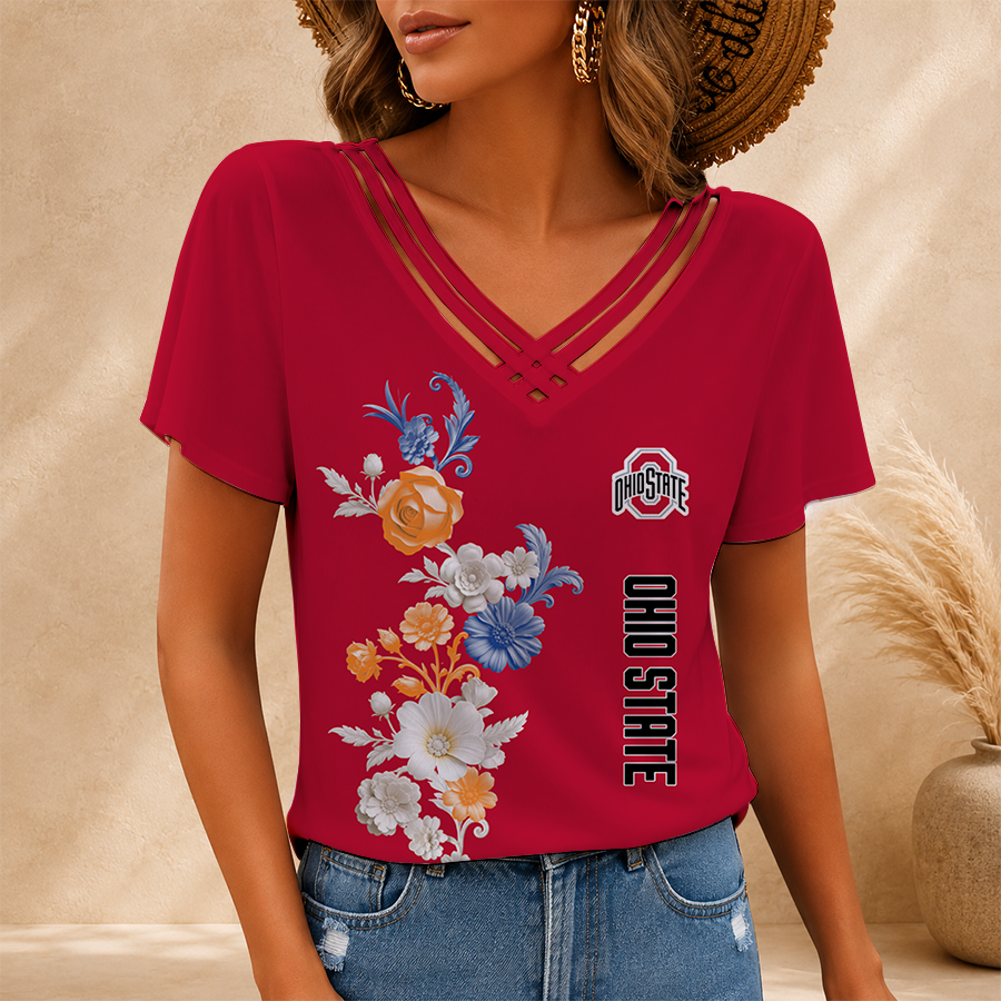 [FAN FAVORITE] NEW CUSTOMIZED NCAA MAM30 OSB OHIO STATE BUCKEYES V-NECK SHIRT