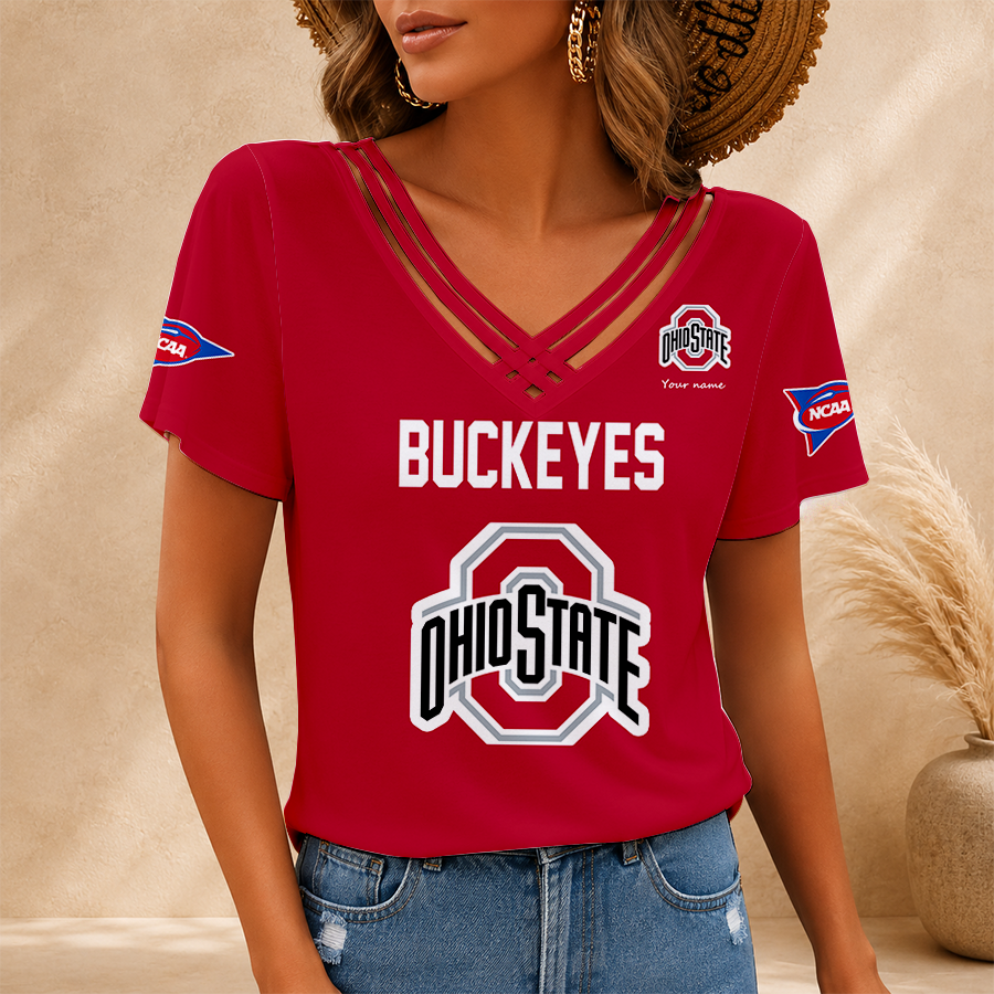[FAN FAVORITE] NEW CUSTOMIZED NCAA MAM30 OSB OHIO STATE BUCKEYES V-NECK SHIRT