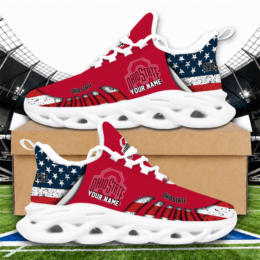 [FAN FAVORITE] NEW CUSTOMIZED NCAA MAM30 OSB OHIO STATE BUCKEYES STRAPPY UNISEX CLUNKY SNEAKERS