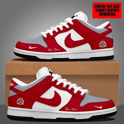 [FAN FAVORITE] NEW CUSTOMIZED NCAA MAM30 OSB OHIO STATE BUCKEYES STRAPPY DUNK LOW SHOES