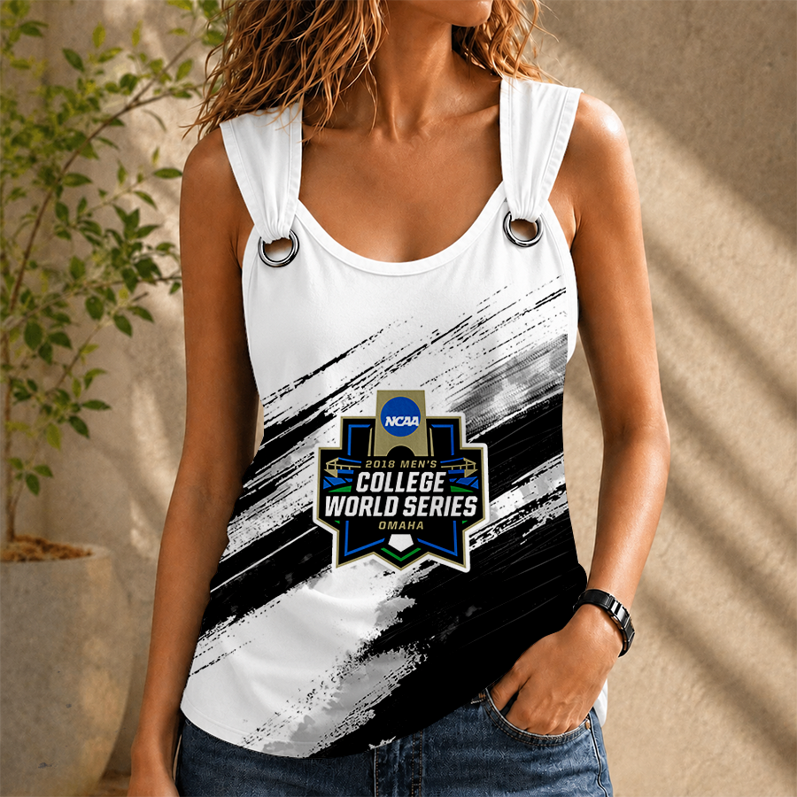 [FAN FAVORITE] NEW CUSTOMIZED NCAA CWS31 COLLEGE WORLD SERIES O-RING SHOULDER TANK TOP