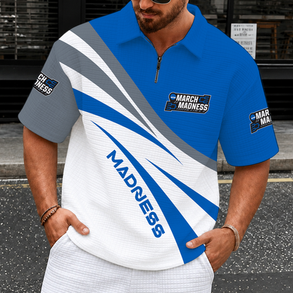 [FAN FAVORITE] NEW CUSTOMIZED NCAA MAM31 MAM MARCH MADNESS QUARTER-ZIP POLO SHIRT
