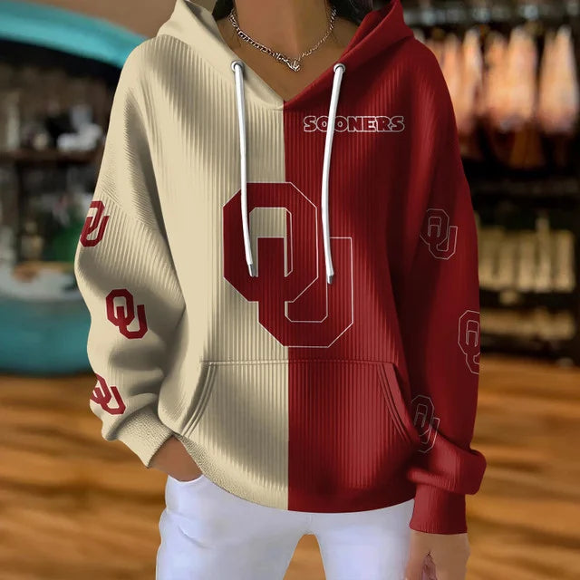 [FAN FAVORITE] NEW CUSTOMIZED NCAA FBS31 OUS OKLAHOMA SOONERS RIBBED HOODIE & SWEATSHIRT