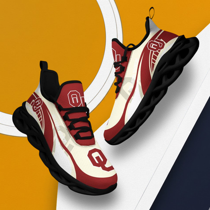 LIMITED EDITION - NEW CUSTOMIZED NCAA FBS31 OUS OKLAHOMA SOONERS CLUNKY SNEAKERS