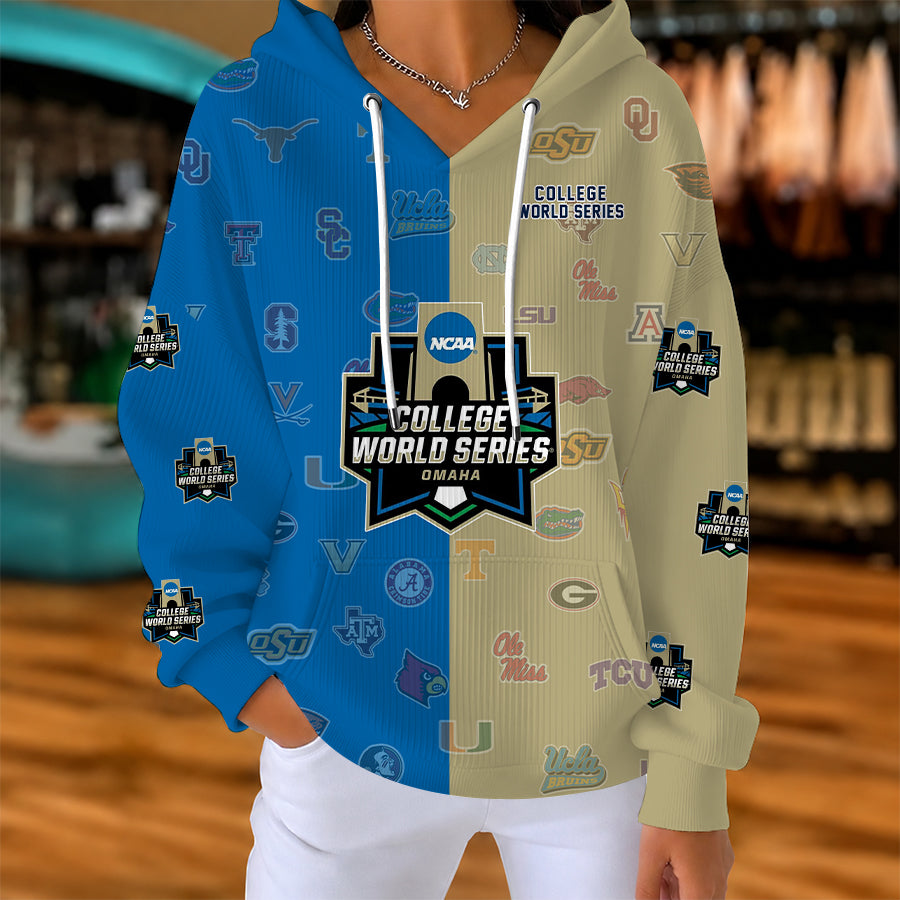 [FAN FAVORITE] NEW CUSTOMIZED NCAA CWS32 ALL TEAMS RIBBED HOODIE & SWEATSHIRT