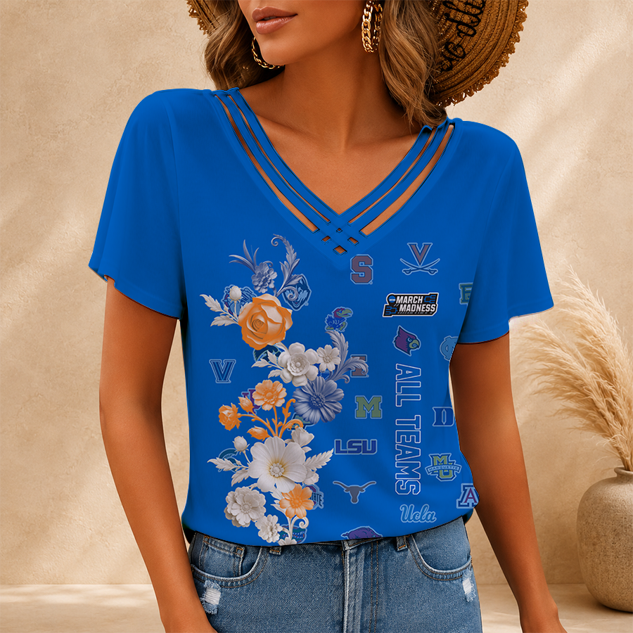 [FAN FAVORITE] NEW CUSTOMIZED NCAA MAM32 BKM ALL TEAMS V-NECK SHIRT