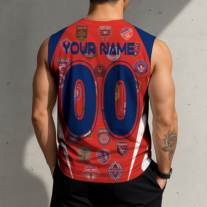 LIMITED EDITION - NEW CUSTOMIZED MLS32 MLC ALL TEAMS TANK TOP & GYM SHIRT