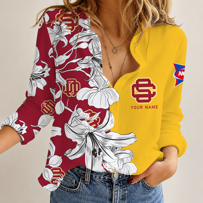 [FAN FAVORITE] NEW CUSTOMIZED NCAA FBS32 USC USC TROJANS WOMEN CASUAL SHIRT