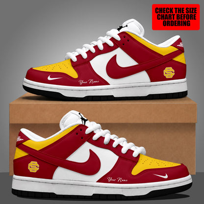 [FAN FAVORITE] NEW CUSTOMIZED NCAA FBS32 USC USC TROJANS DUNK LOW SHOES