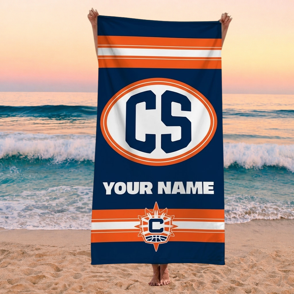 ENDING TODAY - NEW CUSTOMIZED WNBA03 CTS CONNECTICUT SUN BEACH TOWEL FOR FAN