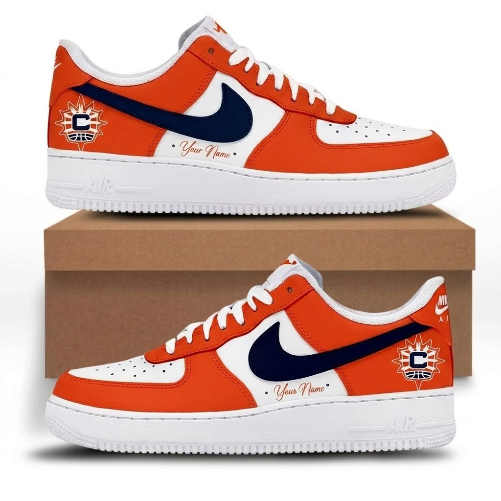 LIMITED EDITION - NEW CUSTOMIZED WNBA03 CTS CONNECTICUT SUN AF1 SNEAKERS